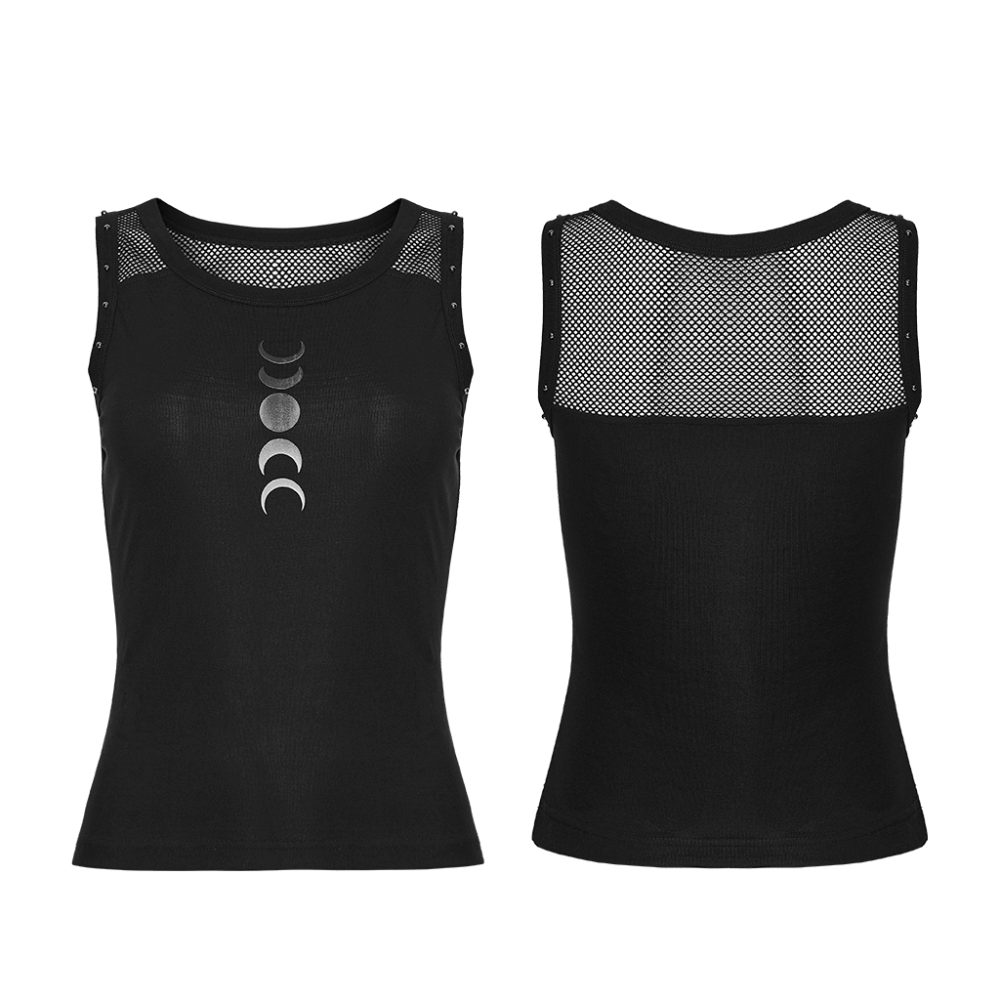Punk Rave - Moon Girl Mouwloze top - Zwart